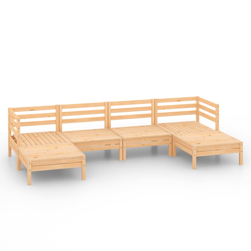 6-tlg. Garten-Lounge-Set Massivholz Kiefer